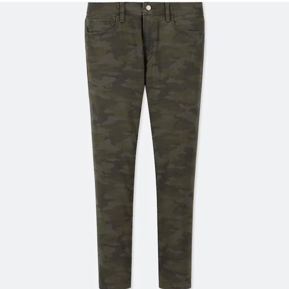 Uniqlo EZ army fatigue green skinny 30w